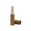 Garrafas de armazenamento 5 pçs 3 g tubos de batom vazios de bambu recarregáveis faça você mesmo tubo de brilho labial recipientes cosméticos embalagens para mulheres meninas maquiagem
