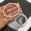 Charm armband mode naturligt sötvatten pärla anpassat namn för kvinnliga flickor gåva 2023 bokstäver smycken grossist