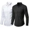 Chemises habillées pour hommes Chemise blanche à manches longues Sans fer Affaires Travail professionnel Vêtements à col Costume décontracté Bouton Tops Plus la taille S 5XL 230629