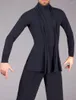 Scenkläder svart pool vuxna män hög bly långärmad balsal dansande övning prestanda jacka modern dans a ms17010