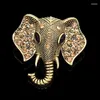 Broscher vintage elefant brosch glänsande kristall strass djur för kvinnor halsduk pins lady corsage mode smycken guld pläterad