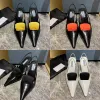 Women's Triangle Buckle High Heels Designer Pointed Shoes Kitten Heel Hollow French Sandals Fine Heel Banquet High Heels Women's Shoes Sandals