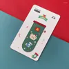 4Pcs/set Christmas Santa Claus Snowman Magnetic Bookmark Creative Stationery Bookmarks Page Flag School Office Supplies Gift