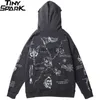 Erkek Hoodies Tişörtü 2023 Hip Hop Hoodie Kazak Erkekler Streetwear Kafatası Graffiti Baskı Hoodie Kazak Pamuk Sonbahar Gri Harajuku Punk Giysileri Ne J230629