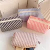 Cute Large Capacity Cosmetic Travel Storage Bag Pen Pencil Bag Stationery Makeup Simple Plaid Pencil Case School Office Supplies