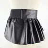 Chaîne de taille Ceintures Jupes plissées Ceintures larges Femmes PU Cuir Élastique Large Ceinture Classique Stretch Jupe Plissée Jarretières Peplum Cinch Ceinture Jupe 230628