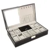 Smyckeslådor Black Watch Box Storage 8 Mens Display Drawer Låsbar fodral Arrangör Slots Rings Tray With Lock 230628
