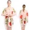 Szaliki szal Ochrony przeciwsłoneczne Kobiety szyfonowy nadruk kwiat peleryny na pelerynę letnią plażę styl ukradka ubranie lady pathmina