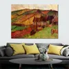 Fine Canvas Art Cottages on Mount Sainte-marguerite 2 Handmade Paul Gauguin Painting Modern Restaurant Wall Decor