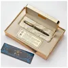 Długie Niemcy Duke 8K Gold Pen Luxury Fountain Pen Medium Nib Black Gold Clip Ink Penend Busines