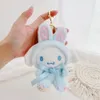 15 cm Gato Fofo Moda Cruz Boneca de Pelúcia Chaveiro Pingente Anime Desenhos Animados Kuromi Melody Pelúcia Bolsa Kawaii Decoração 2167