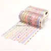 Adhesive Tapes 2016 10Pcs/Set Gold Foil Washi Tape Cute Masking Decorative Sticker Scrapbooking Diy Stationery Xbjk2105 Drop Deliver Dh5Hp