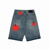Designers Chromees Hearts Short Mens Jeans Shorts Man Woman Chrome Summer Heart Sanskrit Cross Pattern Casual Pants Printing Running SP 3101