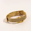 Fashion Designer Wide Bracelets Women Bangle Wristband Cuff Chain Letter Jewelry Gold Plated Stainless steel Wedding Lovers Gift Bracelet