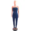 Macacões Macacões Femininos Sexy Casual Algodão Bodycon Jean One Piece Macacão Longo 2022 Macacão Jeans Feminino Macacão Macacão J230629