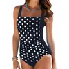 Costumi da bagno Sexy Dot Costumi interi grandi Costumi da bagno chiusi Plus Size Costumi da bagno per piscina Beach Body Costume da bagno Donna Summer Fa Costume da bagno HKD230628