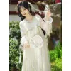 Robes décontractées Coalfell modifié Hanfu Han éléments broderie perles agrafées plaine fée été Cool femmes