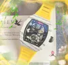 Tre nålar Fiber Wood Wave Case Watch 43mm Fashion Mens Rubber Band Clock Classic Generous Japen Vk Quartz Chronograph Auto Date Valentine's Gifts Watches