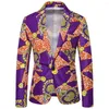 Mäns kostymer 16 färger Flower Blazers Nationell stil Leisure Suit Single Breasted Casual Jacket M-3XL