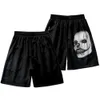 Męskie szorty Summer Men Black Skull Print Shorts Loose Beach Spods Swim Trunks Shorts Oversize Ov-6xl J230629