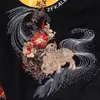 Мужские толстовки Толстовки 2023 Мужская толстовка с капюшоном в стиле хип-хоп Вышитые цветочные Полнолуние Кролик Уличная одежда Harajuku Пуловер с капюшоном Хлопок Осень Бедра J230629