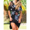 Casual Dresses Women Loose Floral Boho Vintage Ruffles Befree Off Shoulder Partly Dress Large Big Summer Beach Plus Size