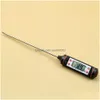 Thermometers Digital Cooking Food Probe Meat Household Thermometer Gauge Kitchen Bbq 4 Buttons Stainless Steel Steak Bar Drop Delive Dhez3