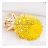 Keychains Lanyards Fashion Rhinestone Pineapple Keychain Creative Bag Pendant Gourd Lucky Bags Metal Key Chain Ring Party Gift Dro Dhalb