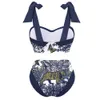 Pływanie zużycie mody Butterfly Tiger Print Bikini Slim Beachwear Kobiety Podciąganie proce Patchwork High talia Patchwork Swimwork Retro HKD230628