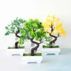 New Simulated Plants Simulated Potted Small Bonsai Plastic Desktop Living Room Simulation Flower Decorations Home Accessories