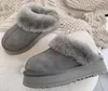 Vrouwen Echt Lederen Slipper Pluizige Winter Warm Huis Platform Geen Achter Elastische Riem Slippers Kastanje Dikke Bodem Sliders