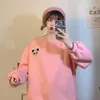 Felpe con cappuccio da donna Felpa con cappuccio Kawaii Panda Rosa Girocollo Pullover a maniche lunghe Streetwear Cappotto autunno inverno Stile casual Moda 2023