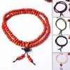 Wholesale6mm bois de santal naturel bouddhiste bouddha méditation 108 perles bois prière perle Mala Bracelet femmes hommes bijoux