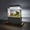 Decorations Upgraded Mini Plastic Fish Tank LED Light Desktop Aquarium Bowl with Water Filtration Quiet Air Pump 230628