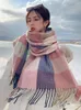 Schals Koreanische Imitation Kaschmir Frauen Schal Winter Plaid Quaste Warme Scarve Pashmina Mujer Foulard Bufanda Wrap Schal Stolen Cachecol