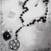 Hanger Kettingen Gothic Rozenkrans Pentagram Charm Ketting Vrouwen Man Mode Heidense Sieraden Heks Accessoires Gift Choker