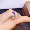 Cluster Rings Vintage Silver Gemstone Crown Ring For Young Girl 4mm 6mm Natural Tanzanite Brithday Gift Donna 925