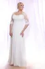 Plus Size Beach Wedding Dresses 2023 Hot Selling Ny anpassad golvlängd Halvhylsa Chiffon Spets Modest Bridal Clowns Vestidos de Novia W601