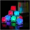 Party Decoratie Led Ijsblokjes Bar Flash Veranderende Kristallen Kubus Water-Active Light-Up 7 Kleur Voor Romantisch Xmas Gift Kd1 Dro Dhzlt