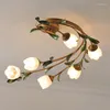 Żyrandole ciepłe sprężyste szklane szklane kwiat LED LED Mandelier Oświetlenie Lampa Lampka Lampa Home BATE BARDZA Home Bar