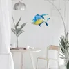 Decorative Objects Figurines Metal Gourami Fish with Glass Wall Art Decor for Home Decoration Garden Sculpture Hanging Outdoor Ocean Beach Sea Pool 230628