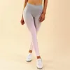 Pantalon actif Energy Leggings sans couture Gradient Color Gym Compression Tights Taille haute aux hanches Sportswear Pantalon de yoga