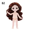 Puppen 16 cm Bjd Puppenkörper 18 mit Kopf und Schuhen Mini nackt 13 bewegliche Gelenke 3D-Augen für Kinder-DIY-Spielzeug 230629