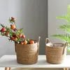 Storage Baskets Handmade Woven Planter Basket Laundry Storage Decorative Basket Straw Wicker Rattan Seagrass Garden Flower Pot Storage Basket 230628