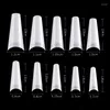 False Nails 500st White Clear Full Cover Acrylic Tips Förlängning Långt Tryck på Fake Art Decoration Manicure Accessories