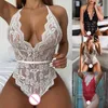 Other Panties Women's Erotic Underwear One-piece Lace Jacquard See-through Back Bandage Cutout Sexy Lingerie Black Temptation Porn Apparel