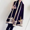Шарфы женские зимние модные тенденции повседневный клетчатый шарф японский имитация кашемира толстая теплая шаль 192 65 см