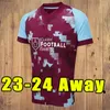 2023 2024 BURN LEYs camisas de futebol Kompany Benson Zarulli Jay camiseta de futbol 23 24 Rodriguez Brownhill Rodriguez camisa de futebol fora de casa T uniforme de treinamento