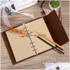 Блокноты Vintage Binder с тиснением Travelers Pu Leather Journal Notebook многоразового использования Ретро спиральный дневник Sketchbook Kdjk2112 Drop Delive Dh7Ur