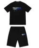 Mens Trapstar t Shirt Short Sleeve Print Outfit Chenille Tracksuit Black Cotton London Streetwear High end design 628ess